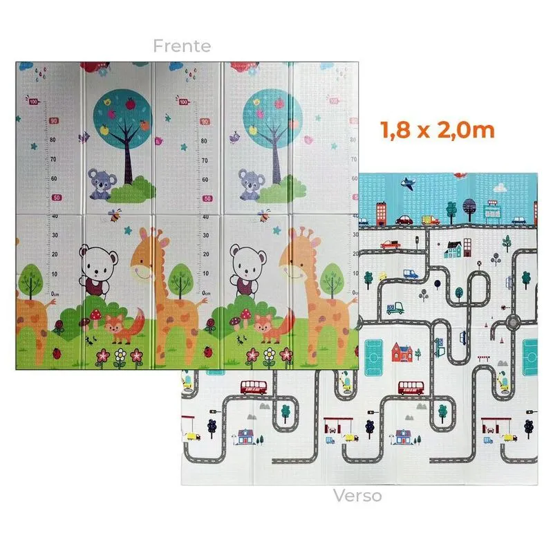 Tapete Tatame Bebê Dobrável Emborrachado 1cm - Girafa