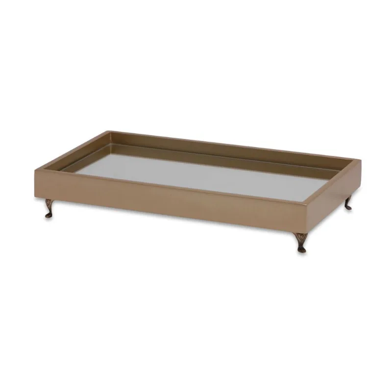 Bandeja Versailles Paris 26X15X5cm Dourado Dourado