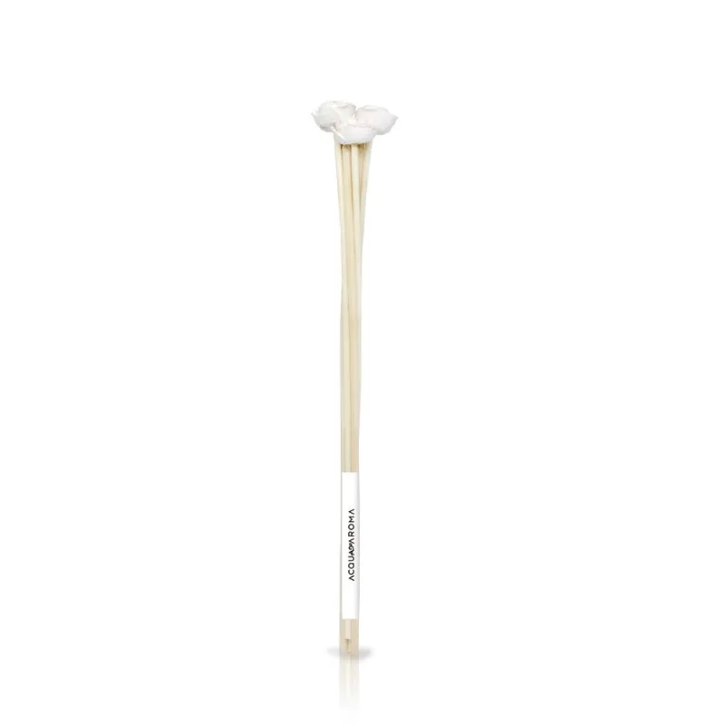 Varetas Difusoras Dia a Dia 25cm Rattan Flor Cerâmica c/ 8 Natural Natural