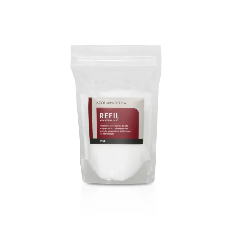 Vela Vegetal em Pó Acqua Casa Cláudia Refil 140g Sem fragrância