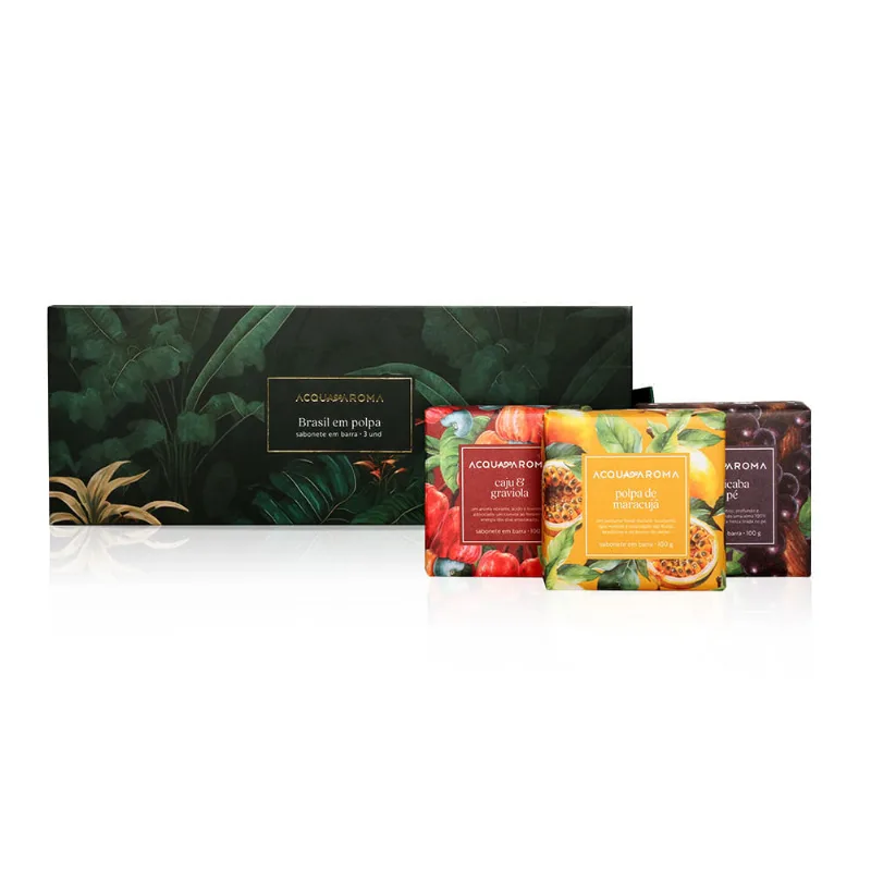 Kit Sabonete em Barra Tropicaliza 100g c/ 3und Brasil em Polpa Brasil em Polpa