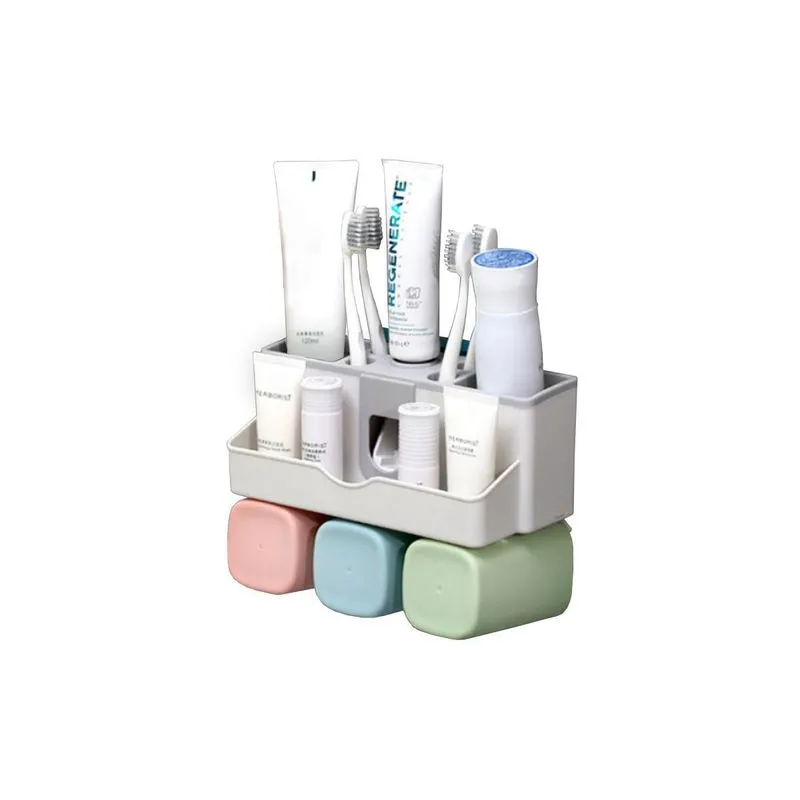 Dispenser Automático Creme Dental 3 Copos Marca Topen Home