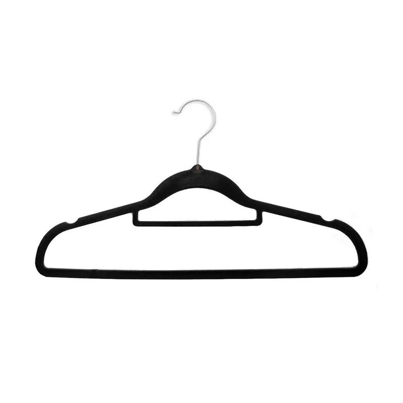 10 Cabide De Veludo Modelo Tradicional Cor Preto Topen Home
