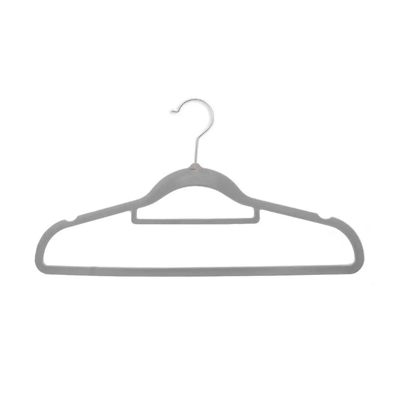 10 Cabides Veludo Modelo Tradicional Cor Cinza Topen Home