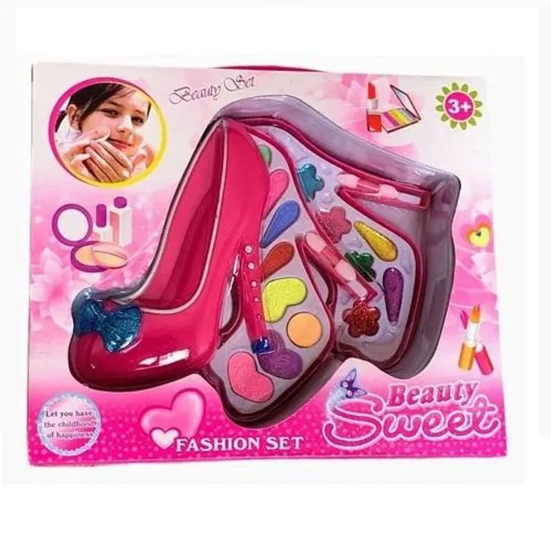 Maquiagem Para Boneca Com Estojo Sapatinho 17 Itens