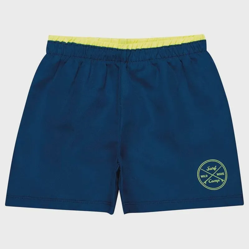 Short Infantil Masculino de Tactel Azul Marinho Kamylus