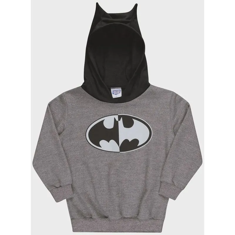 Blusa moletom batman c/ capuz E punho forrada 2 à 3 anos