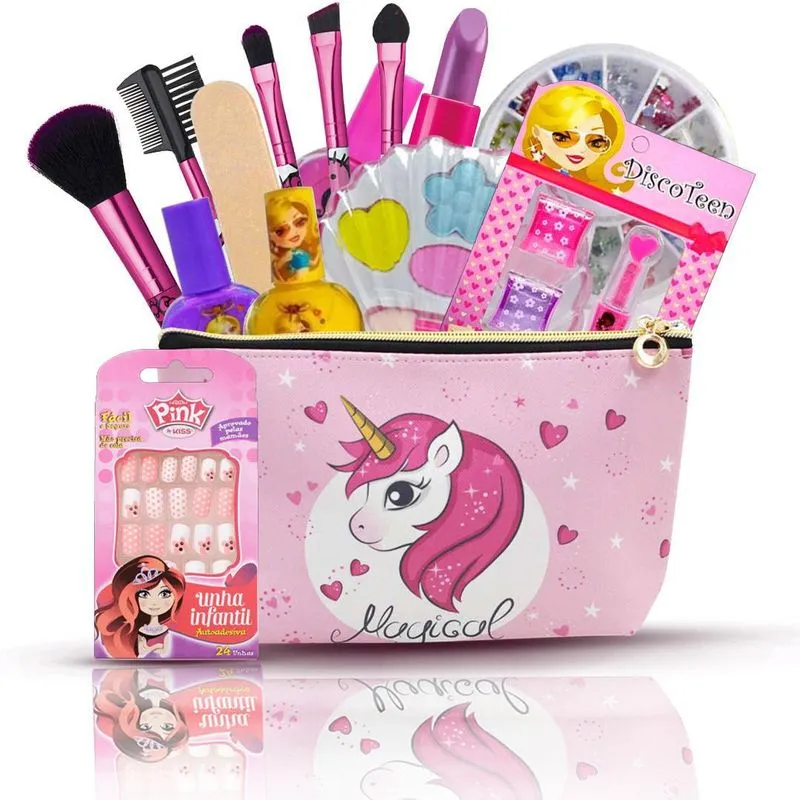 Combo Kit Infantil De Maquiagem Completo + Necessaire Bz103