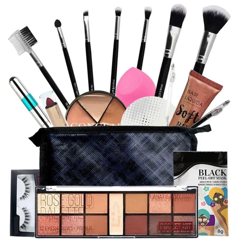 Kit Maquiagem + Necessaire Completa Bz67-3 - Pele Parda