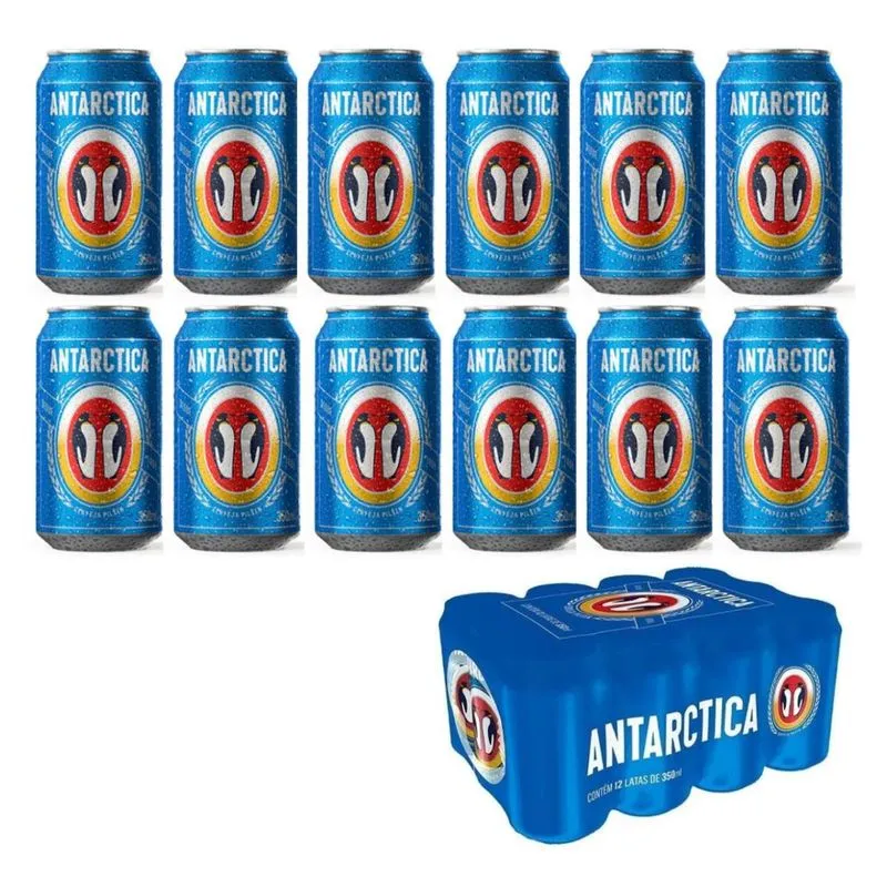 Cerveja Antarctica Lata 350ml Caixa com 12 Unidades