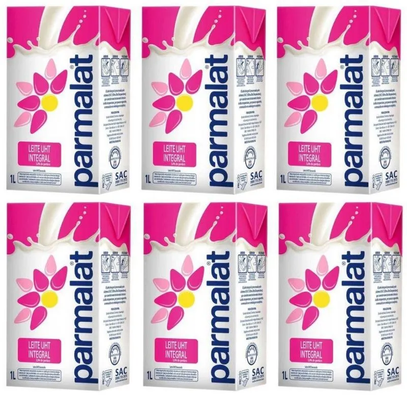 Kit 06 Unidades Parmalat Integral Uht 01 Litro
