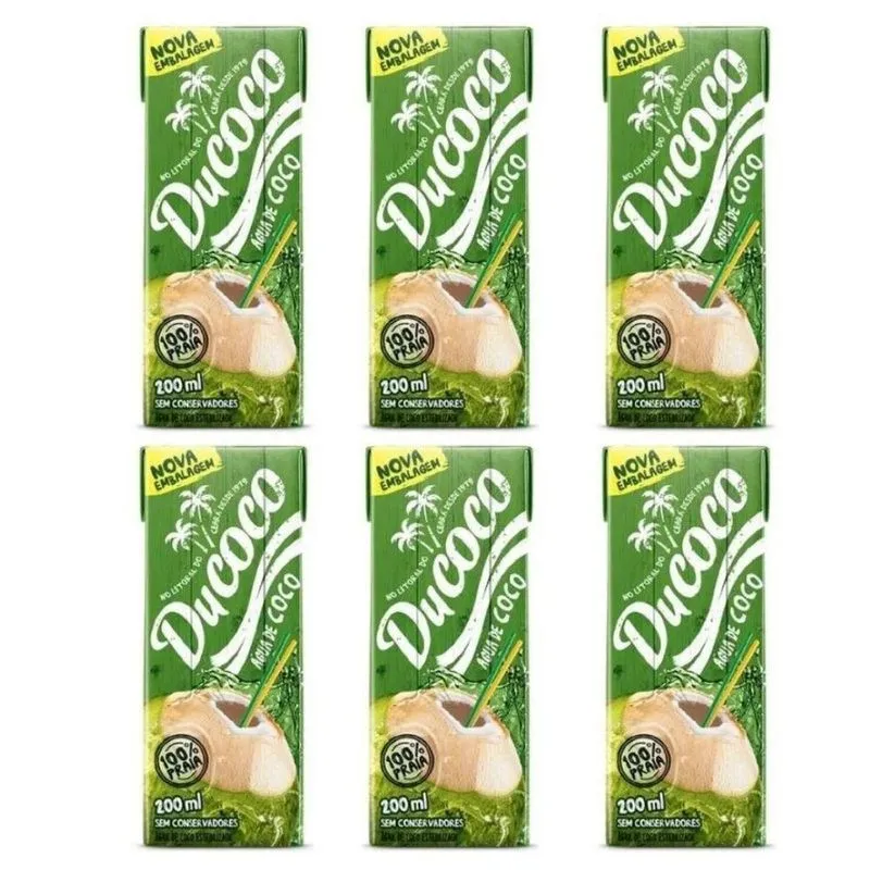 Kit Com 06 Unidades Agua De Coco Ducoco 200ml