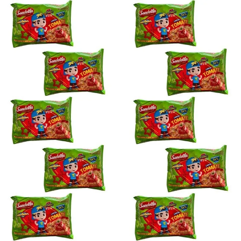 Kit 10 Macarão Instantâneo Luccas Neto Tomate - Sandella