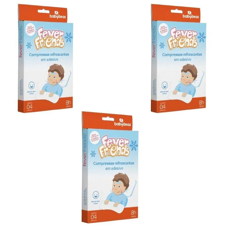 3 Fever Friends - Compressa Refrescante Em Adesivo -babydeas