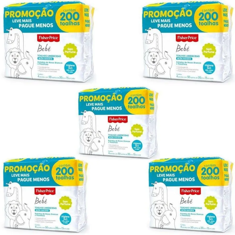 Pack 1000 Toalhas Umedecidas Rn Sem Perfume - Fisher Price