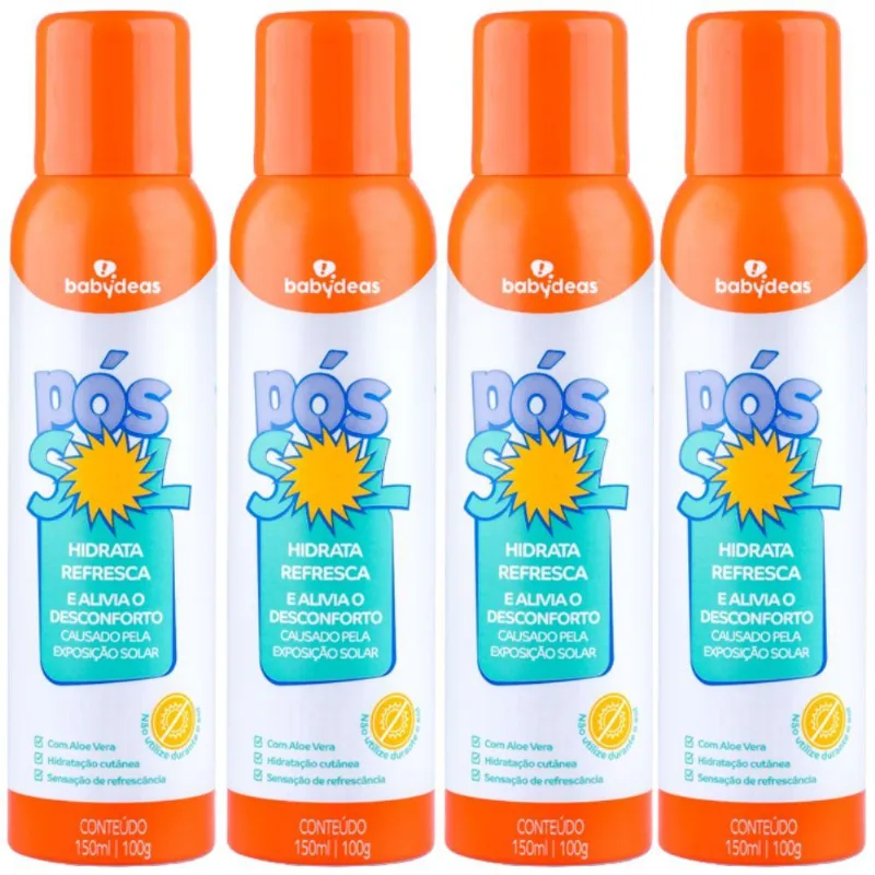 4 Pós Sol Infantil Refrescante - 150ml - Babydeas