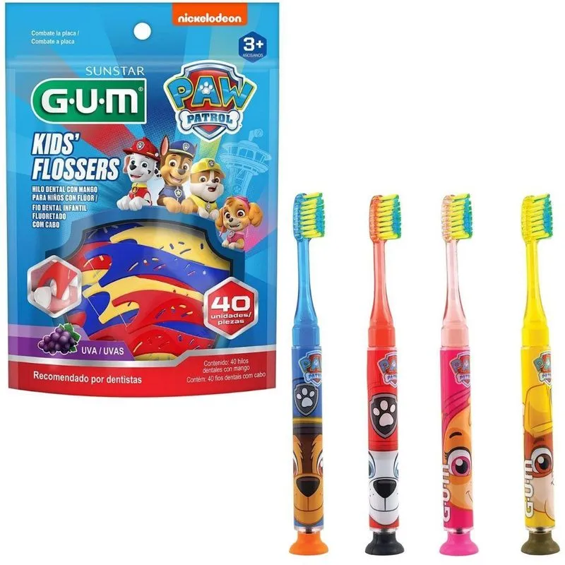 Fio Dental + Escova Timer Light Infantil Patrulha Canina Gum