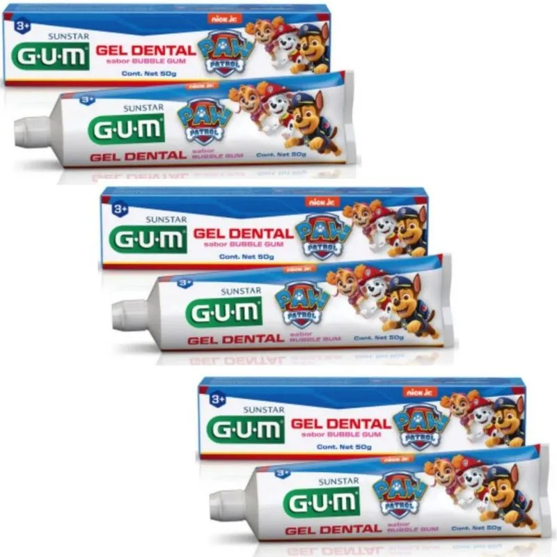3 Gel Dental Infantil Patrulha Canina - Paw Patrol 50g - Gum