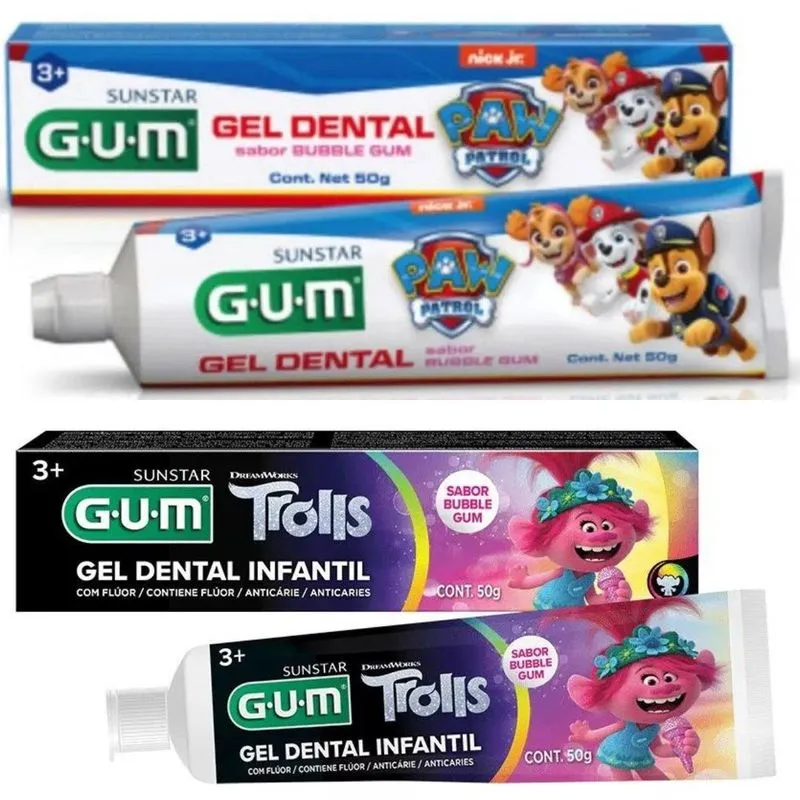 Gel Dental Infantil Trolls + Patrulha Canina - 50g - Gum
