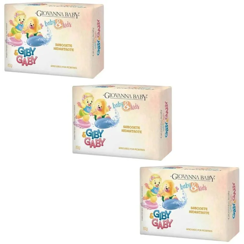 3 Sabonetes - Baby & Kids - Giby & Gaby 80g - Giovanna Baby
