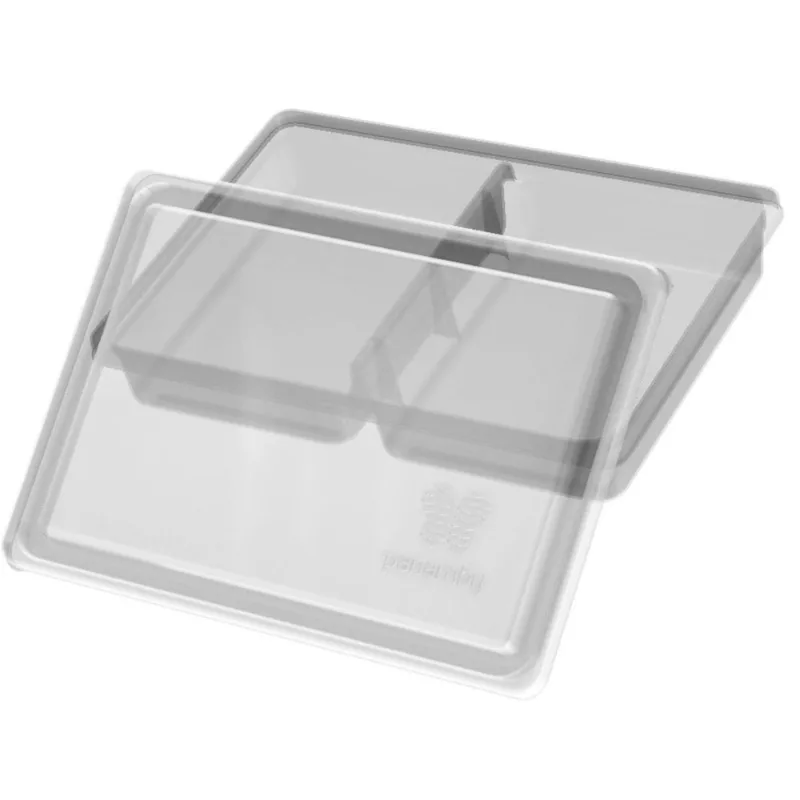 Porta Frios Pote 2 Divisoes Transparente Duplo Com Tampa