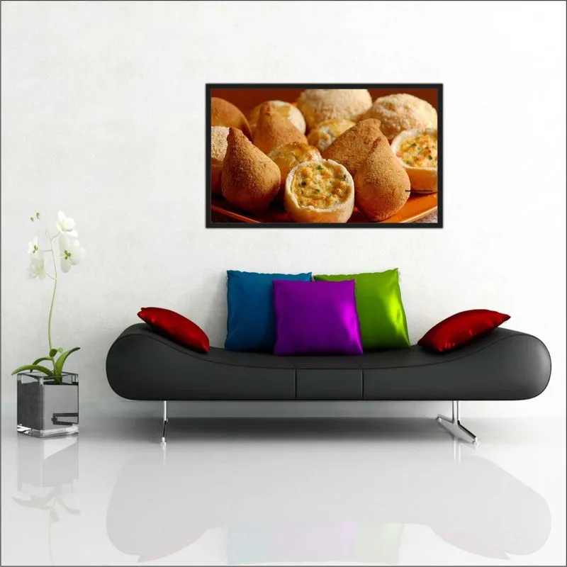 Quadro Decorativo Padaria Coxinha Salgados Com Moldura M01