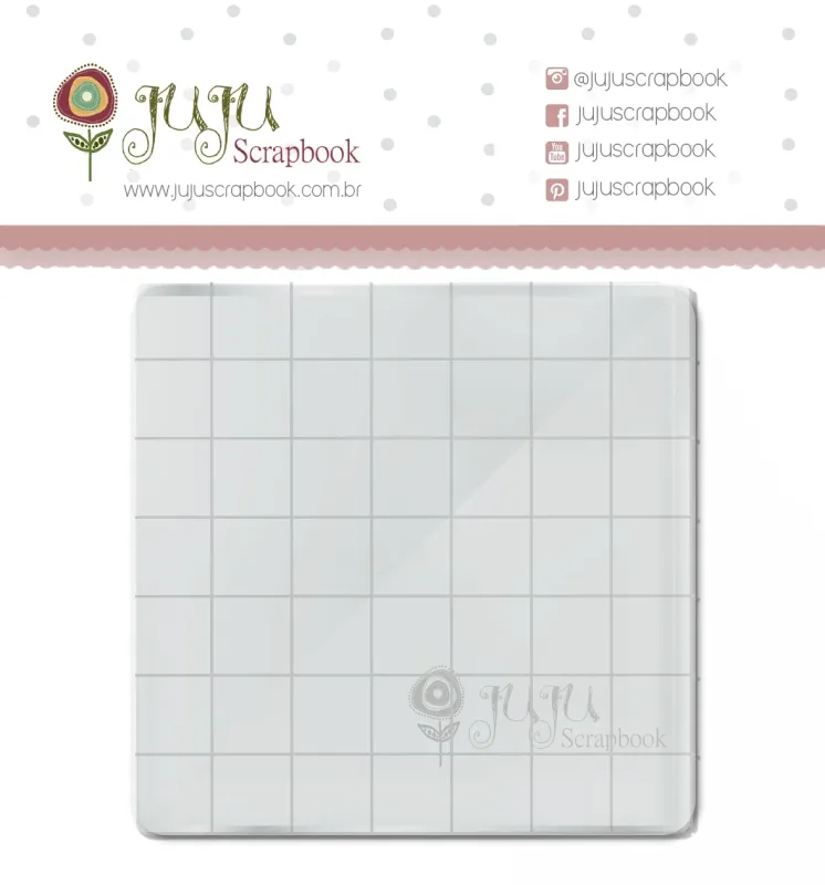Base Acrílica para Carimbo - 7 cm X 7 cm / JuJu Scrapbook