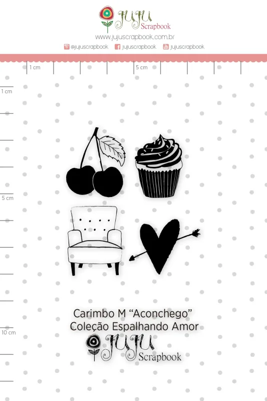 Carimbo M Aconchego - Coleção Espalhando Amor | JuJu Scrapbook