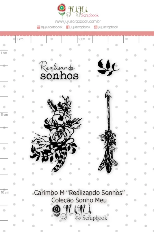 Carimbo M Realizando Sonhos - Coleção Sonho Meu - JuJu Scrapbook