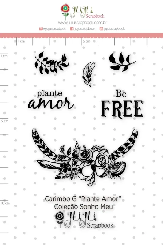 Carimbo G Plante Amor - Coleção Sonho Meu - JuJu Scrapbook
