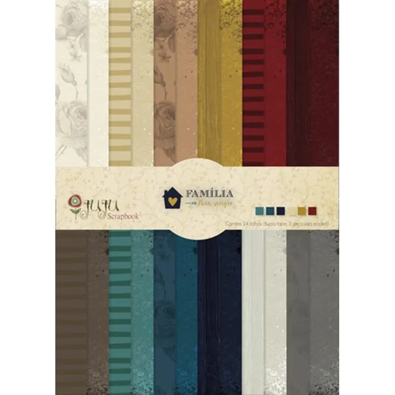 Bloco De Folhas A5 - Coleção Família Sempre - Juju Scrapbook