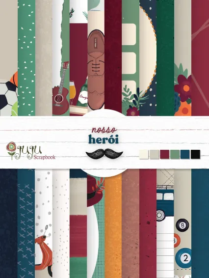 Bloco de Cards - Coleção Nosso Herói - JuJu Scrapbook