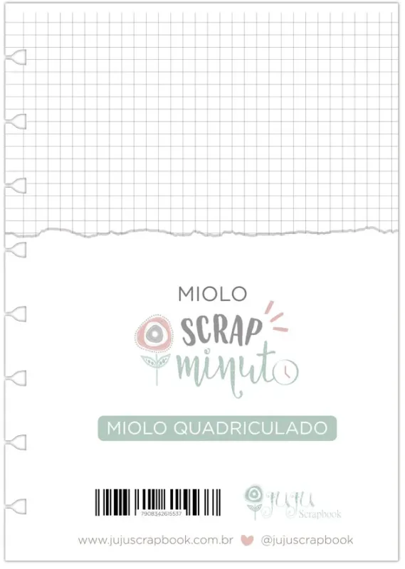 Miolo Scrap Minuto Flex - Quadriculado - Juju Scrapbook