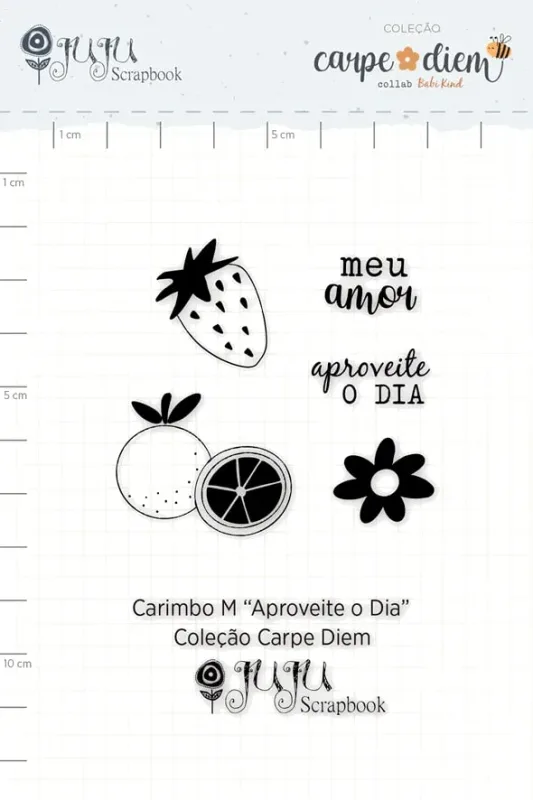 Carimbo M Aproveite o Dia - Coleção Carpe Diem - Juju Scrapbook
