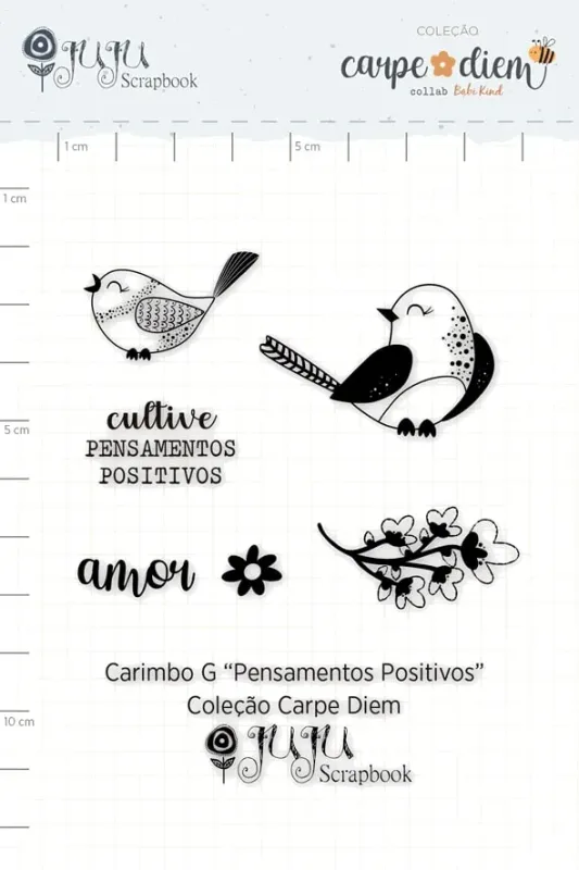 Carimbo G Pensamentos Positivos - Coleção Carpe Diem - Juju Scrapbook