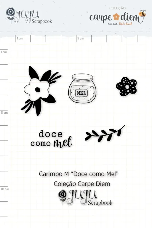 Carimbo M Doce como Mel - Coleção Carpe Diem | JuJu Scrapbook