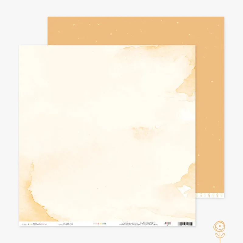Papel para Scrapbook Baunilha - Coleção Toda Básica - Juju Scrapbook