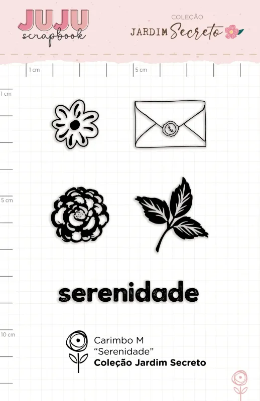 Carimbo M Serenidade - Coleção Jardim Secreto - Juju Scrapbook