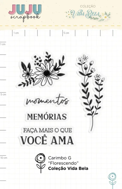 Carimbo G Florescendo - Coleção Vida Bela | JuJu Scrapbook