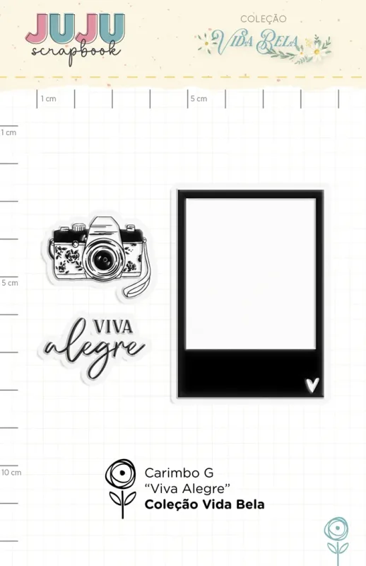 Carimbo G Viva Alegre - Coleção Vida Bela | JuJu Scrapbook