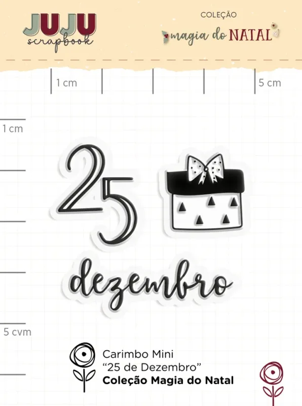 Carimbo Mini 25 de Dezembro - Coleção Magia do Natal | JuJu Scrapbook