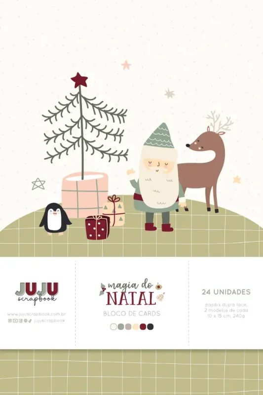 Bloco de Cards - Coleção Magia do Natal | JuJu Scrapbook