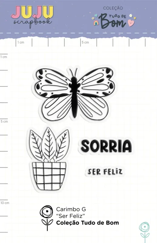 Carimbo G Ser Feliz - Coleção Tudo de Bom | JuJu Scrapbook