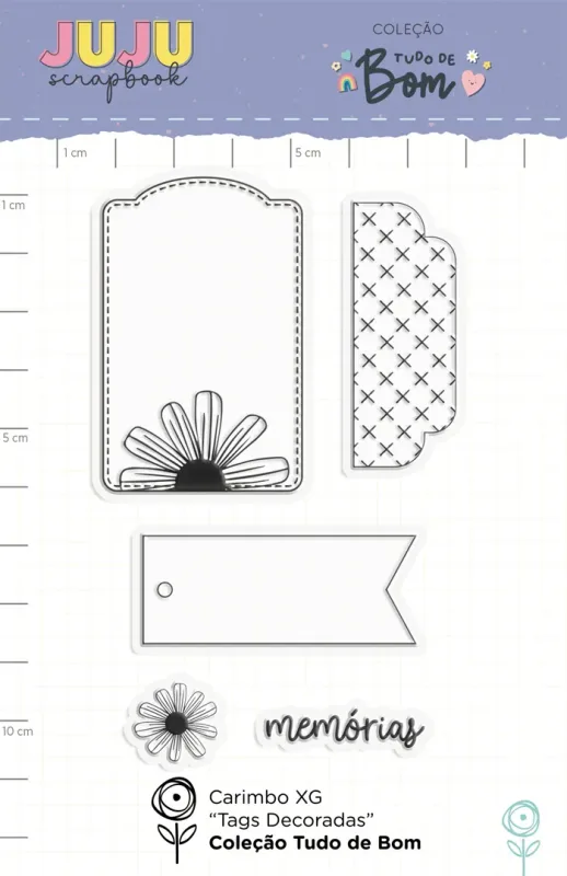Carimbo XG Tags Decoradas - Coleção Tudo de Bom | JuJu Scrapbook