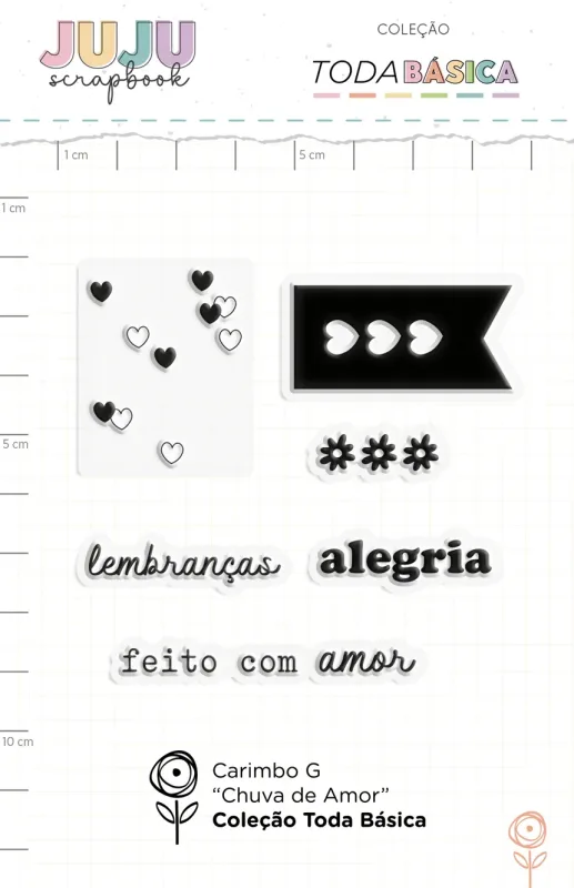 Carimbo G Chuva de Amor - Coleção Toda Básica | JuJu Scrapbook