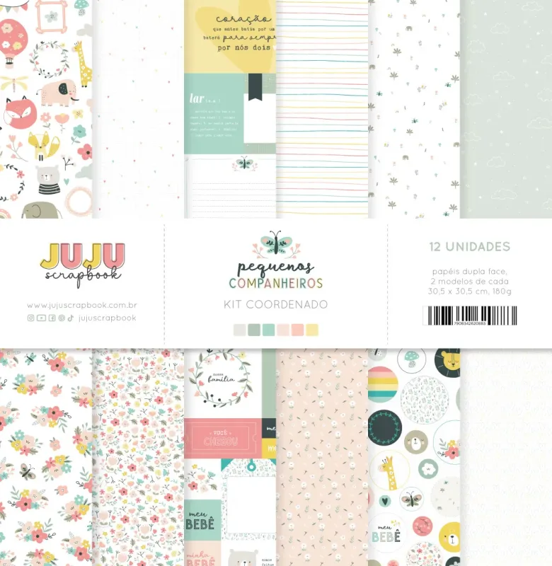 Kit Coordenado - Coleção Pequenos Companheiros | JuJu Scrapbook