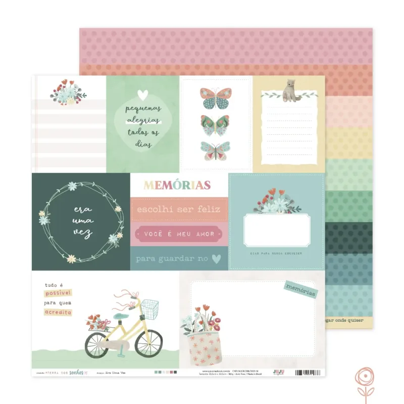 Papel para Scrapbook Era uma Vez - Coleção Terra dos Sonhos