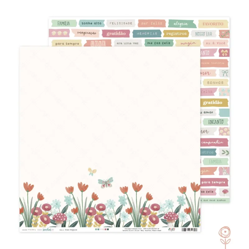 Papel para Scrapbook Dias Mágicos - Coleção Terra dos Sonhos