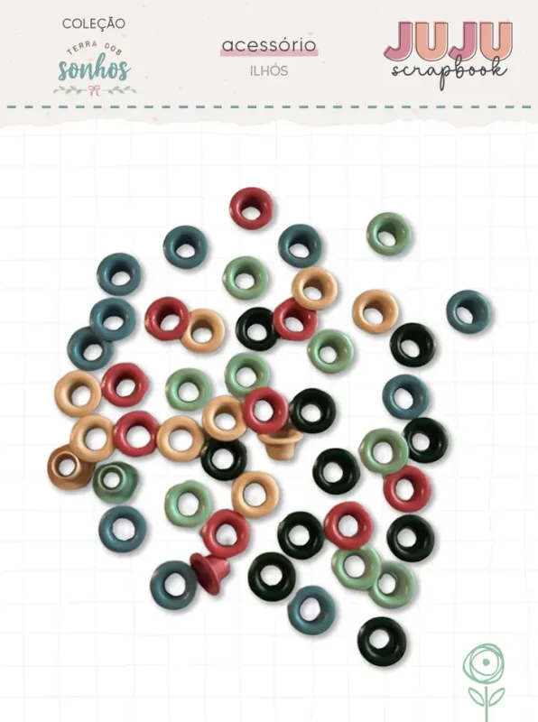 Ilhós - Coleção Terra dos Sonhos Juju Scrapbook Coleção Terra dos Sonhos JuJu Scrapbook Coleções -Coleção Terra dos Sonhos