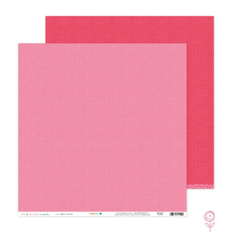 Papel Básico para Scrapbook Sorvete - Coleção Lar Doce Mar